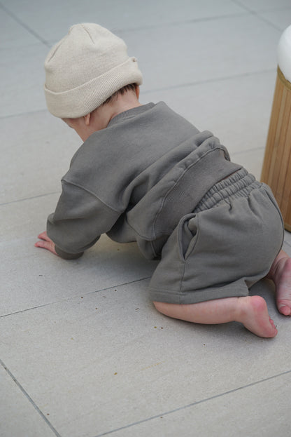 Mini Jumper+Shorts Set- Warm Grey